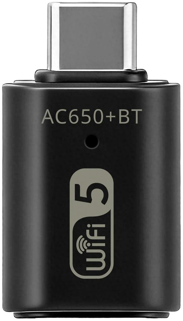 Alt view image 5 of 5 - 650Mbps Type-C Dual-Band Wireless Adapter RTL8821CU, WiFi + Bluetooth 2-in-1, USB-C WiFi Dongle with BT Combo for Laptop / PC / Tablet