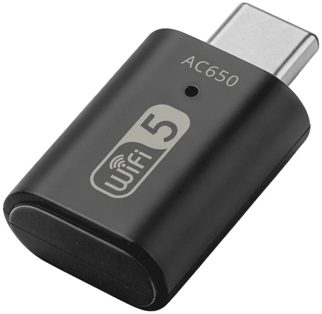 Alt view image 2 of 5 - 650Mbps Type-C Dual-Band Wireless Adapter RTL8821CU, WiFi + Bluetooth 2-in-1, USB-C WiFi Dongle with BT Combo for Laptop / PC / Tablet