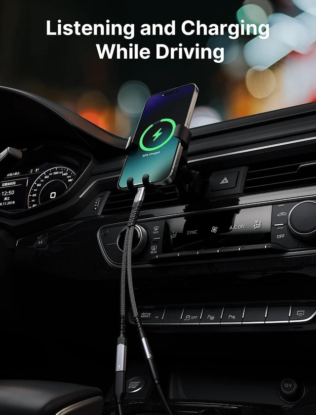 Alt view image 5 of 7 - USB C to 3.5mm Headphone and Charger Adapter 2-in-1 Type C to Aux Audio Jack with PD 60W Fast Charging Dongle Cable Compatible with iPhone 16 Pro Max/15 Pro Max Galaxy S24/S23 Ultra Pixel 7