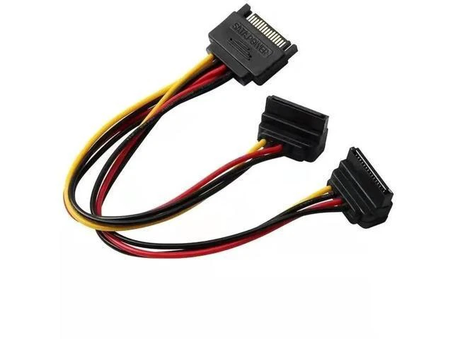 Alt view image 2 of 6 - 15Pin SATA Power Splitter Cable, 1 to 2 Right Angle SATA Extension Cord, PC Hard Drive SATA Power Adapter Wire