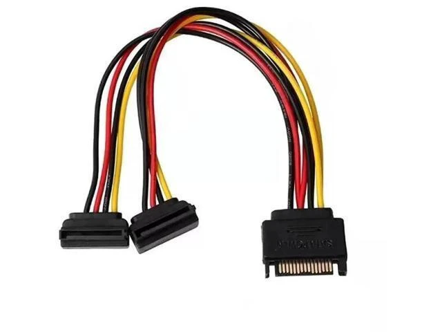 Alt view image 5 of 6 - 15Pin SATA Power Splitter Cable, 1 to 2 Right Angle SATA Extension Cord, PC Hard Drive SATA Power Adapter Wire