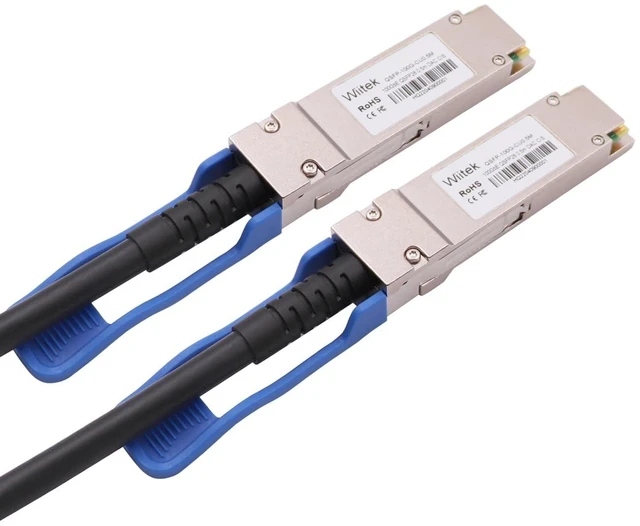 Main image of Wiitek 100GbE QSFP28 DAC Twinax Cable, 0.5 Meter 100GBASE-CR Passive Copper Cable, Compatible for Mellanox MCP1600-C0005, with Blue Pull Tab