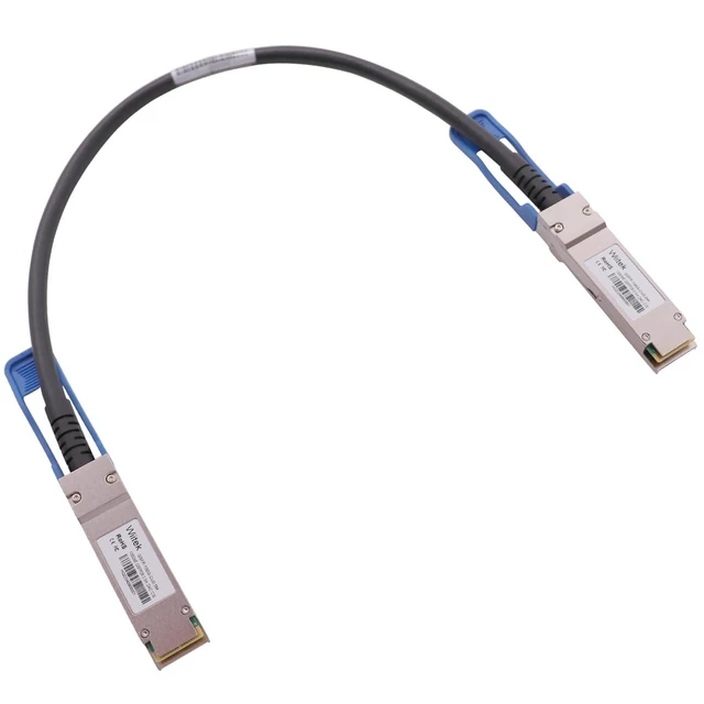 Alt view image 2 of 5 - Wiitek 100GbE QSFP28 DAC Twinax Cable, 0.5 Meter 100GBASE-CR Passive Copper Cable, Compatible for Mellanox MCP1600-C0005, with Blue Pull Tab