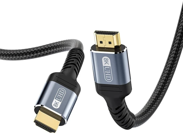 Main image of 8K HDMI 2.1 Cable 8ft 48Gbps Ultra High Speed Braided Nylon HDMI Cord-8K@60Hz 4K@120Hz Compatible for Monitor/TV/PS5 4 3/Laptop/Xbox Series X/Projector/Blu-ray Players