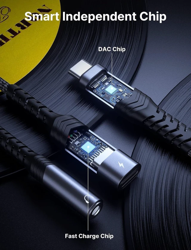 Alt view image 7 of 7 - USB C to 3.5mm Headphone and Charger Adapter 2-in-1 Type C to Aux Audio Jack with PD 60W Fast Charging Dongle Cable Compatible with iPhone 16 Pro Max/15 Pro Max Galaxy S24/S23 Ultra Pixel 7