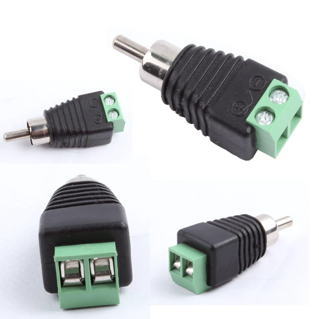 Alt view image 3 of 6 - RCA Male Plug to AV Screw Terminal Audio/Video Connector 10-Pack RCA Plugs for Speaker Wire Solderless Phono RCA Adapter