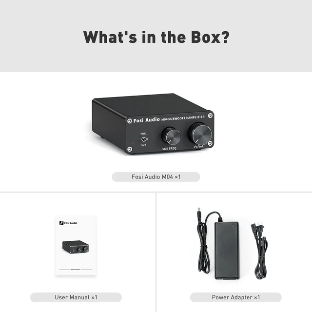 Alt view image 7 of 7 - Fosi Audio M04 Subwoofer Amplifier for Home Theater Mono Channel Digital Class D Integrated Power Amp for Passive Speakers Subwoofer
