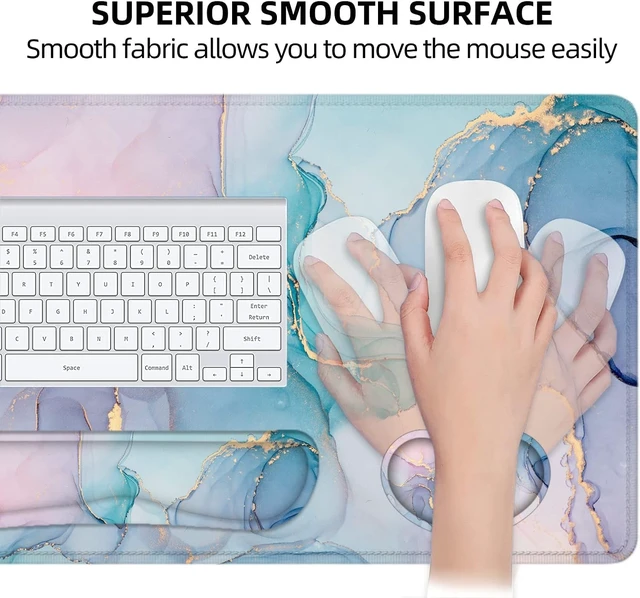 Alt view image 4 of 7 - Desk Mat Mouse Pad with Wrist Rest 4-in-1 Large Mouse Pads for Desk Ergonomic Mouse Pad and Keyboard Wrist Rest Gaming Keyboard Mat for Office Home
