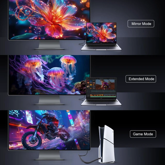 Alt view image 6 of 7 - Ultra High Speed HDMI 2.2 Cable 96Gbps HDMI to HDMI Cord 16K@60Hz 8K@240Hz 4K@480Hz HDCP 2.3 HDR10+ eARC Dynamic HDR Dolby Vision 12-bit HDR Lossless Audio Return Channel 5FT