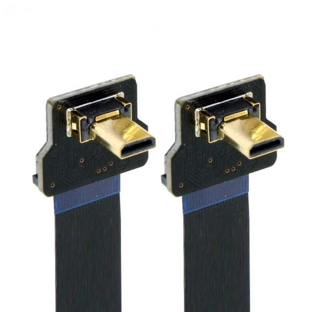 Alt view image 2 of 7 - CY CYFPV 90 Degree Up Angled FPV Micro HDMI Male to Micro HDMI FPC Flat Cable 20cm for FPV HDTV Multicopter Aerial Photography