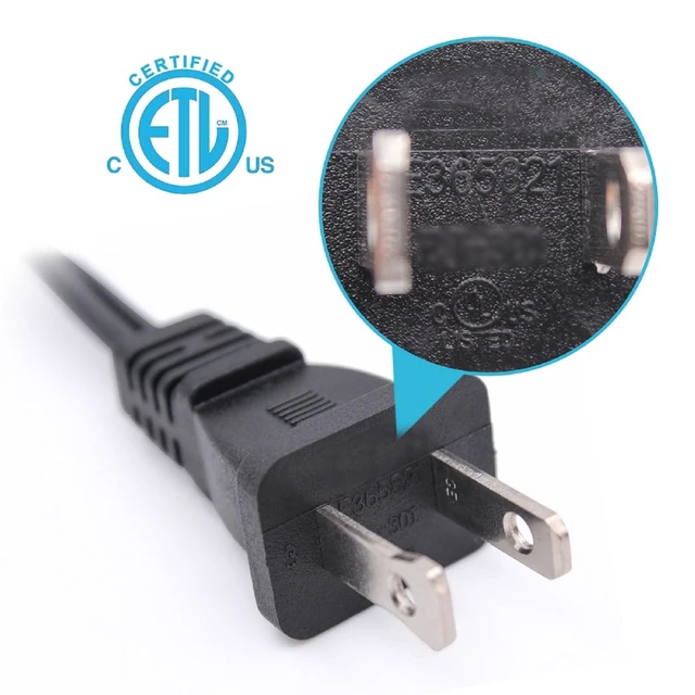 Alt view image 3 of 6 - 10 FT 2 Prong Extension Cord,Black Extension Cord 10 ft Indoor or Outdoor, Male/Female Power Cable for NEMA 1-15P to NEMA 1-15R,Extension Cable 2 Pack