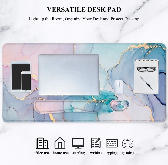 Alt view image 7 of 7 - Desk Mat Mouse Pad with Wrist Rest 4-in-1 Large Mouse Pads for Desk Ergonomic Mouse Pad and Keyboard Wrist Rest Gaming Keyboard Mat for Office Home