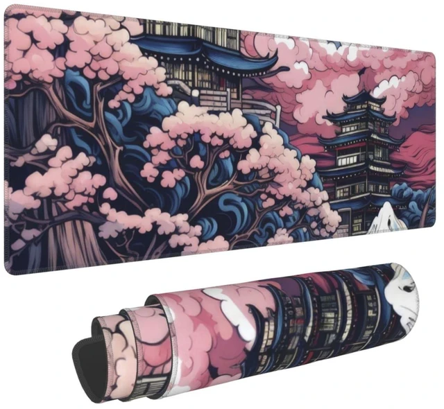Main image of Beautiful Pink Clouds Art Gaming Mouse Pad XL, Large Non Slip Rubber Mousepad, Stitched Edges Mouse Pads, Long Extended Mouse Pad,31.5'' X 11.8''