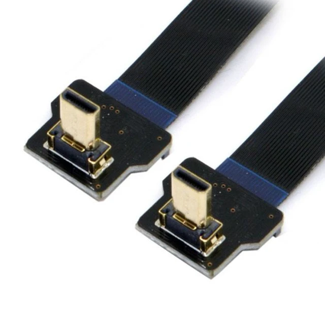 Alt view image 3 of 7 - CY CYFPV 90 Degree Up Angled FPV Micro HDMI Male to Micro HDMI FPC Flat Cable 20cm for FPV HDTV Multicopter Aerial Photography