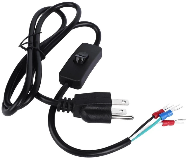 Main image of 4FT Power Cable 3 Prong Grounding Plug, AC Power Cord Extension Cord with Switch On/Off and Fork Terminal Connectors, AC/DC Adapter 18 AWG for Electrical Testing, AC to DC Converter 110V to 12V