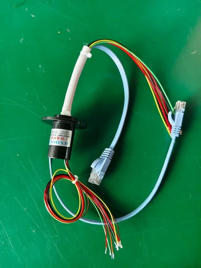 Alt view image 4 of 4 - Gigabit Ethernet Slip Ring with Flange Mount, 1-Channel RJ45 1000Base-T + Power & Signal Wires Low Noise, Stable Transmission, Industrial Rotating Joint