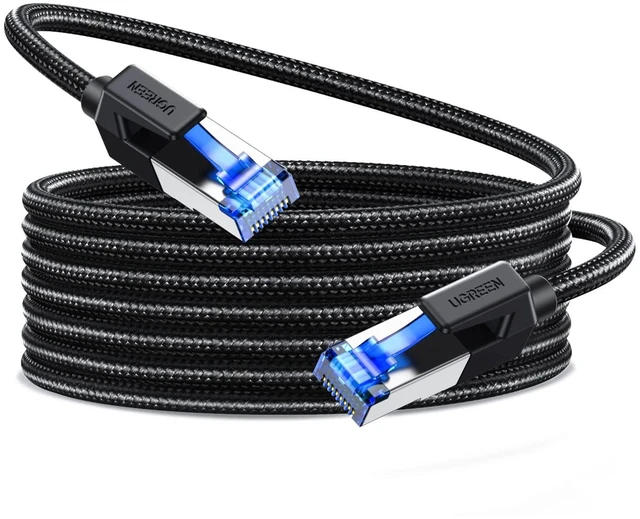 Main image of UGREEN Cat 8 Ethernet Cable 25FT, High Speed Braided 40Gbps 2000Mhz Network Cord Cat8 RJ45 Shielded Indoor Heavy Duty LAN Cables Compatible for Gaming PC PS5 PS4 PS3 Xbox Modem Router 25FT