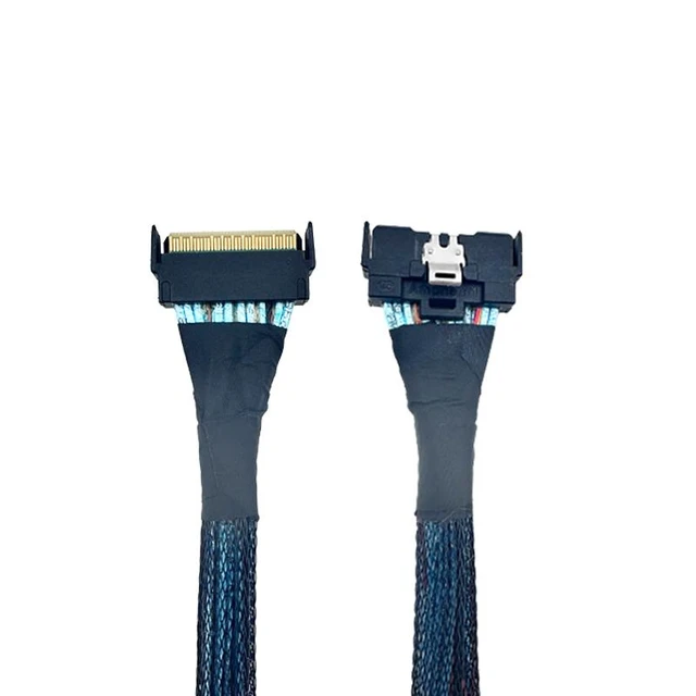 Alt view image 3 of 3 - Amphenol MCIO 8X STR to 2* U.2(SFF 8639) Cable 0.75M