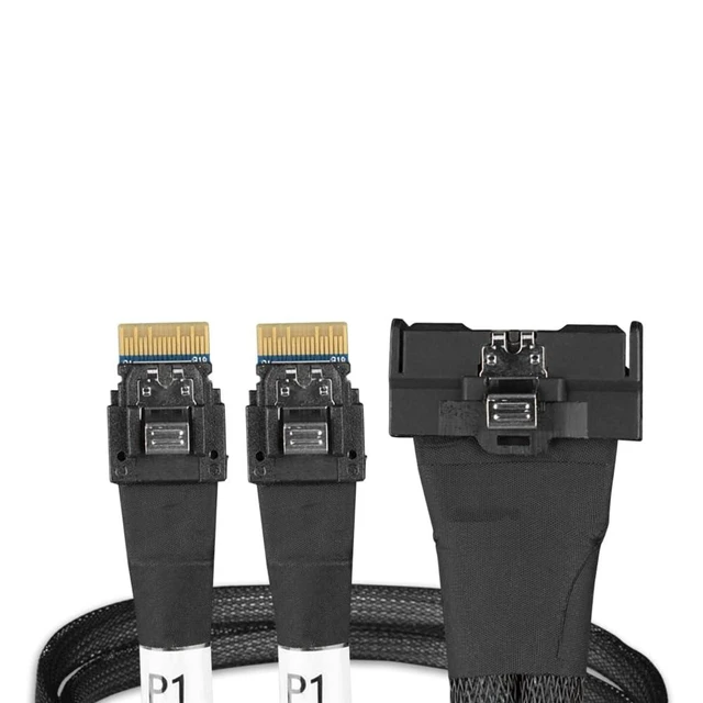 Alt view image 7 of 7 - ICY DOCK MCIO 8i SFF-TA-1016 to 2X SlimSAS 4i SFF-8654 Cable - 0.5M | MB310L-B