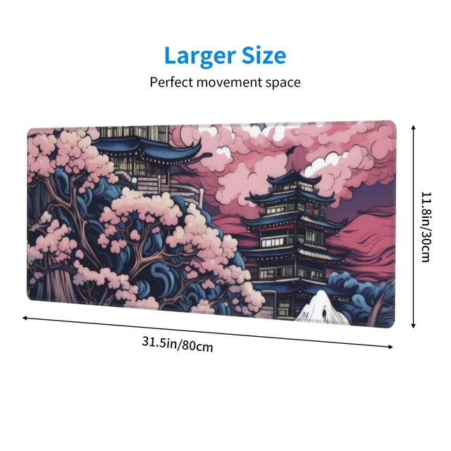 Alt view image 2 of 4 - Beautiful Pink Clouds Art Gaming Mouse Pad XL, Large Non Slip Rubber Mousepad, Stitched Edges Mouse Pads, Long Extended Mouse Pad,31.5'' X 11.8''