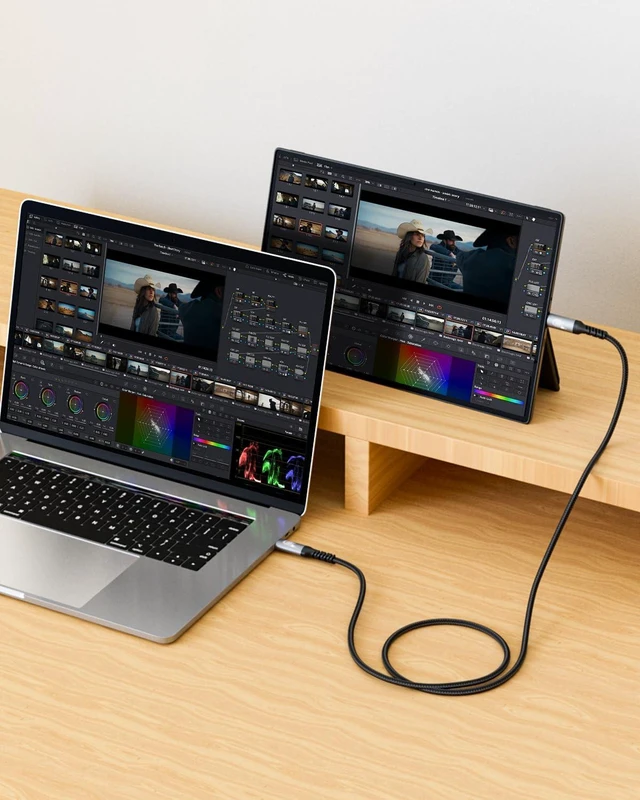 Alt view image 2 of 4 - USB C Cable 25FT, USB C 3.1 Gen 2X2 Cable, 4K60Hz Monitor Video Output, 10Gbps High Speed Data Transfer, 100W Fast Charging, for Car Carplay iPhone 16, MacBook, Action Camera, Portable Monitor
