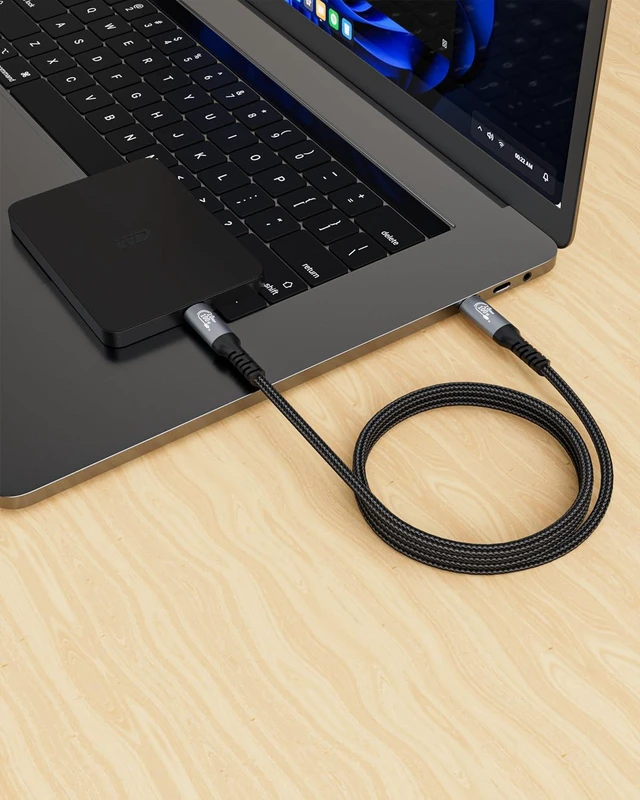 Alt view image 3 of 4 - USB C Cable 25FT, USB C 3.1 Gen 2X2 Cable, 4K60Hz Monitor Video Output, 10Gbps High Speed Data Transfer, 100W Fast Charging, for Car Carplay iPhone 16, MacBook, Action Camera, Portable Monitor