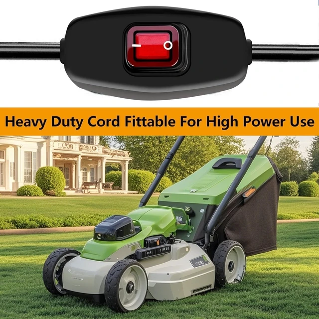 Alt view image 6 of 7 - Heavy Duty Indoor/Outdoor Extension Cord Use, 6.56 FT Black Extension Cord with LED Light Switch On/Off, 1250W SJTW 18AWG 10A 125V AC,3 Prong Power Cord, UL Listed
