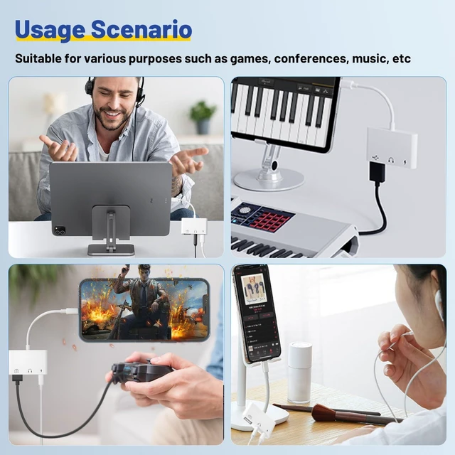 Alt view image 7 of 7 - USB C to USB Adapter 3 in 1 USB C to 3.5mm Audio Adapter for iPad USB Adapter