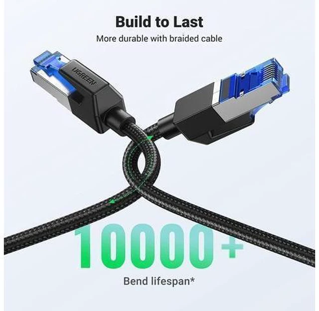 Alt view image 5 of 7 - UGREEN Cat 8 Ethernet Cable 30FT, High Speed Braided 40Gbps 2000Mhz Network Cord Cat8 RJ45 Shielded Indoor Heavy Duty LAN Cables Compatible for Gaming PC PS5 Xbox Modem Router 30 ft.
