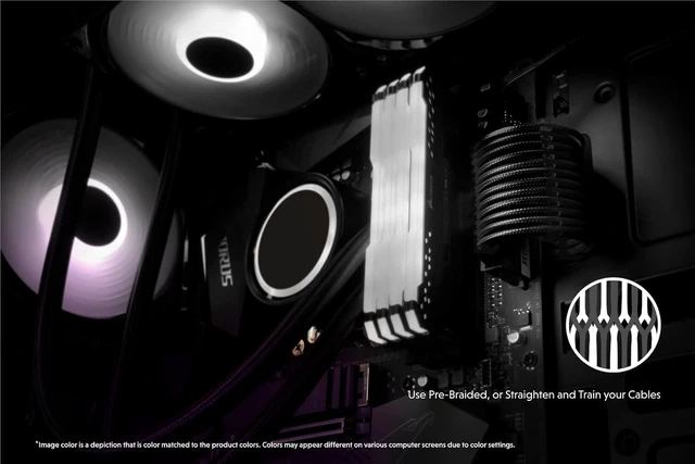 Alt view image 3 of 6 - LINKUP - 50cm PSU Cable Extension Sleeved Custom Mod GPU PC Braided w/Comb Kit - Compatible with RTX30901 x 24 P (20+4)2 x 8 P (4+4) CPU3 x 8 P (6+2) GPU Set500mm - Black