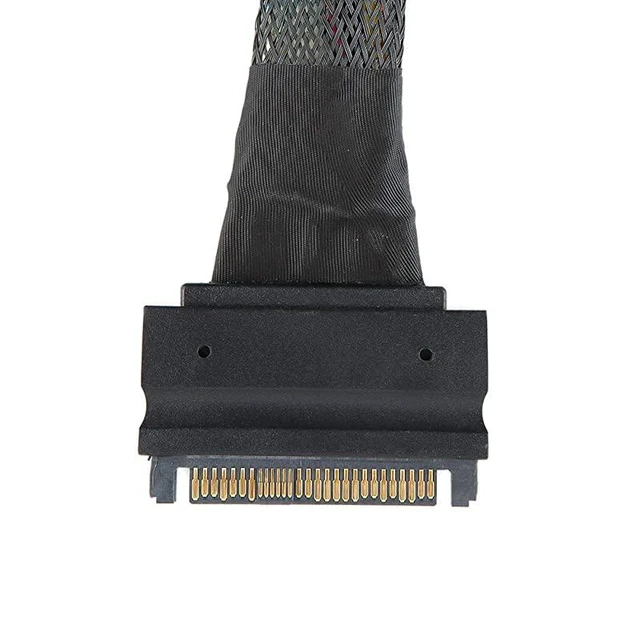 Alt view image 4 of 5 - SFF-8639 NVME PCIe Extension Cable, U.2 U2 SFF-8639 NVME PCIe SSD Male to Female Extension Cable 50cm 68pin/Black