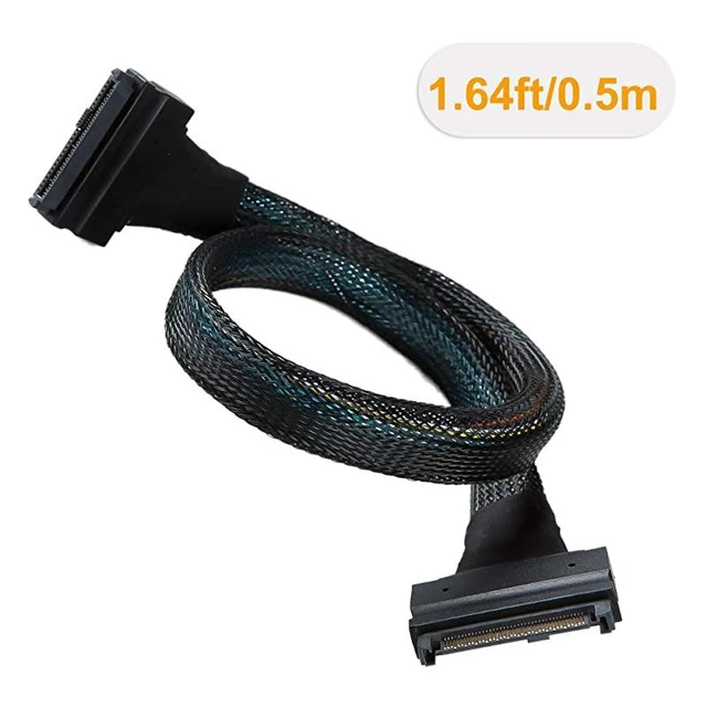 Alt view image 3 of 5 - SFF-8639 NVME PCIe Extension Cable, U.2 U2 SFF-8639 NVME PCIe SSD Male to Female Extension Cable 50cm 68pin/Black