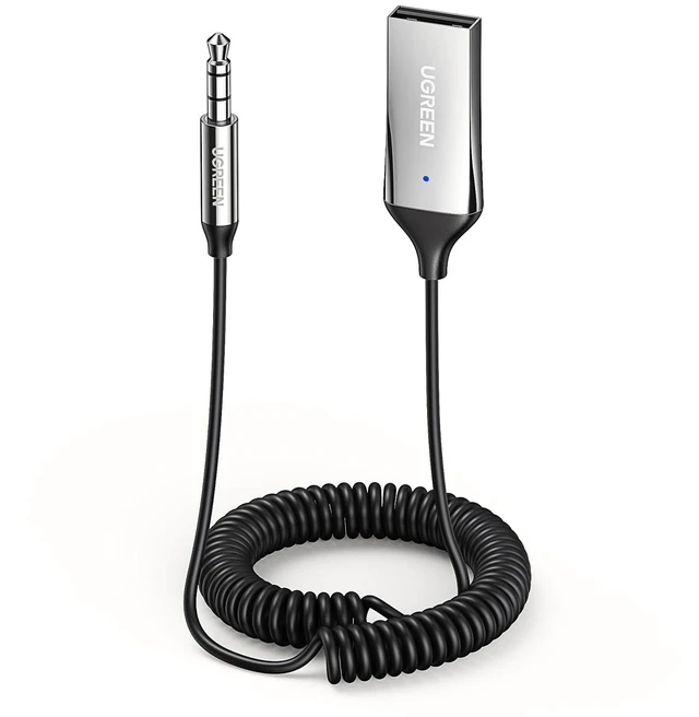 Main image of Aux to Bluetooth 6.0 Adapter 3.5mm Bluetooth Receiver for Car USB 2.0 to 3.5mm Jack Kit with Built-in Microphone Aux Input for Hands-Free Calls Compatible with Car Speaker and Home Audio