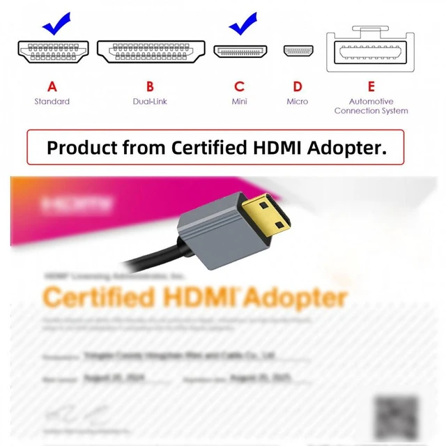 Alt view image 7 of 7 - CY Mini HDMI 2.1 Male to HDMI Male 8K 60hz Stretch Coiled Cable 100cm for HDTV Computer Laptop Monitor