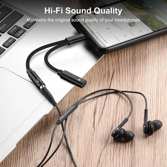Alt view image 3 of 7 - USB C to 3.5mm Headphone and Charger Adapter for Galaxy A55 A35 S25 S24 S23 Ultra A16 A15 A54 2 in 1 USB Type C to Aux Audio Jack Adapter with PD 60W Fast Charging Dongle Cable for iPhone 16