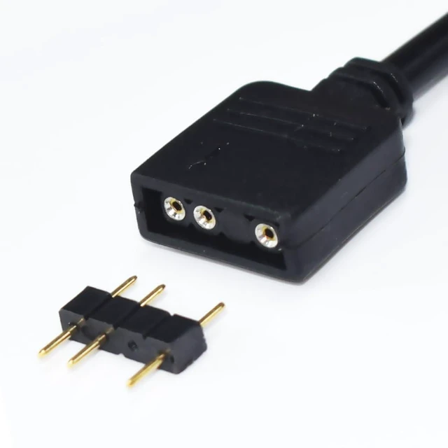 Alt view image 5 of 7 - ARGB Extension Cable 4PCS Set, 5V 3-Pin Addressable RGB Female to Female Cable for PC Fans, LED Lights