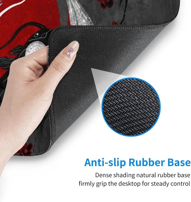 Alt view image 7 of 7 - Japanese Yin and Yang Koi Carp Gaming Mouse Pad XL Non Slip Rubber Base Mousepad Stitched Edges Desk Pad Extended Large Mice Pad 31.5 X 11.8 Inch