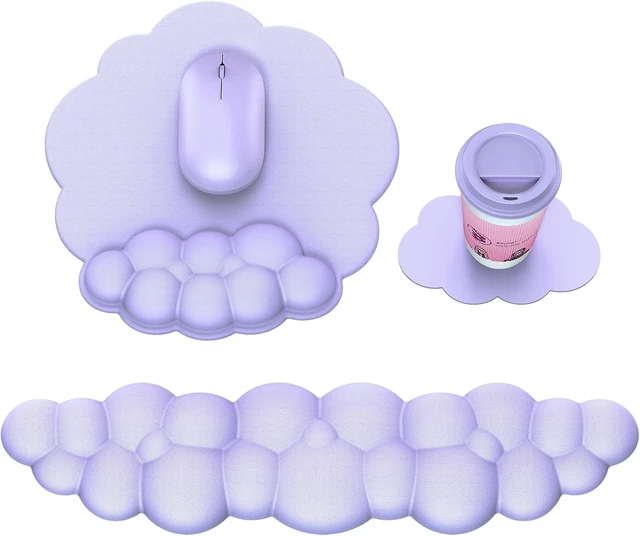 Main image of Cloud Mouse Pad with Wrist Rest Cloud Keyboard Wrist Rest Mouse Pad Wrist Support Ergonomic Keyboard Mouse Wrist Support (Purple)