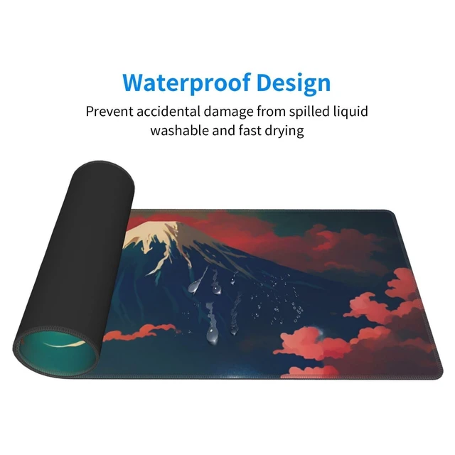 Alt view image 4 of 5 - Sunset Pink Clouds Mountain Gaming Mouse Pad XL, Large Non Slip Rubber Mousepad, Stitched Edges Mouse Pads, Long Extended Mouse Pad,31.5'' X 11.8''