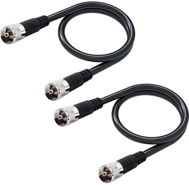 Alt view image 5 of 8 - RG8x Jumper Cable, 2 Pack 2ft CB Coax Cable PL259 UHF Connector 50 ohm Low Loss for Ham Radio, Antenna Analyzer, Dummy Load and SWR Meter