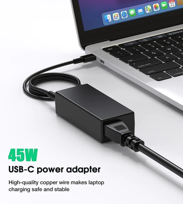 Alt view image 10 of 14 - Chromebook Charger,45W USB C Laptop Charger Compatible with HP Dell Acer Asus Samsung, Type C Fast Charging Power Adapter