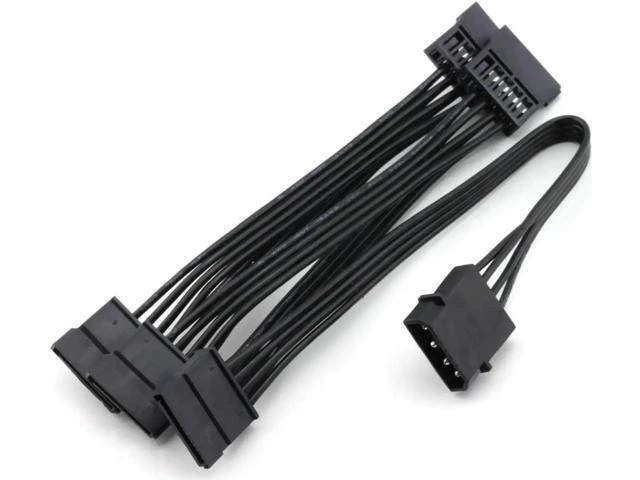 Alt view image 2 of 2 - 1PCS 4 Pin IDE Molex to 5 Ports 15Pin SATA Power Splitter Cable, 1 to 5 SATA Power Adapter Cord 18AWG for PC & Server
