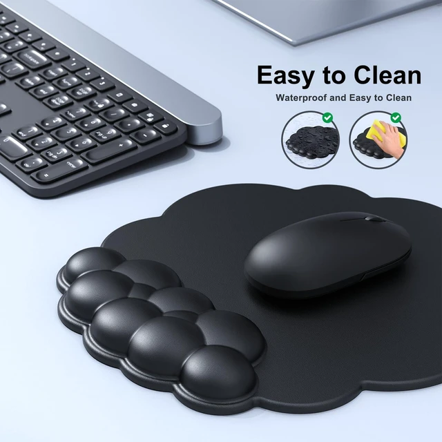 Alt view image 4 of 7 - Cloud Mouse Pad with Wrist Rest, Cloud Keyboard Wrist Rest, Mouse Pad Wrist Support, Ergonomic Keyboard Mouse Wrist Support (Black)