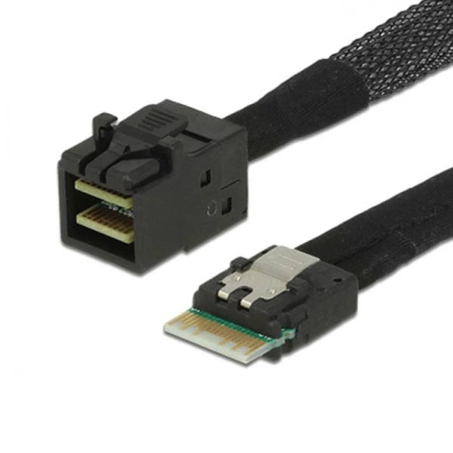 Alt view image 2 of 7 - FVH CY SF-098 Slim Line SAS 4.0 SFF-8654 4i 38pin Host to HD Mini SAS 4i SFF-8643 36pin Target Cable 50cm