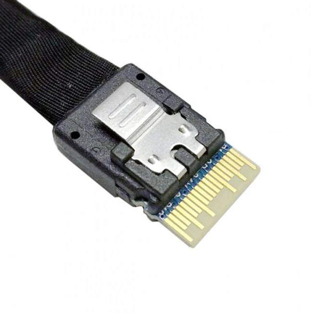 Alt view image 5 of 7 - FVH CY SF-098 Slim Line SAS 4.0 SFF-8654 4i 38pin Host to HD Mini SAS 4i SFF-8643 36pin Target Cable 50cm