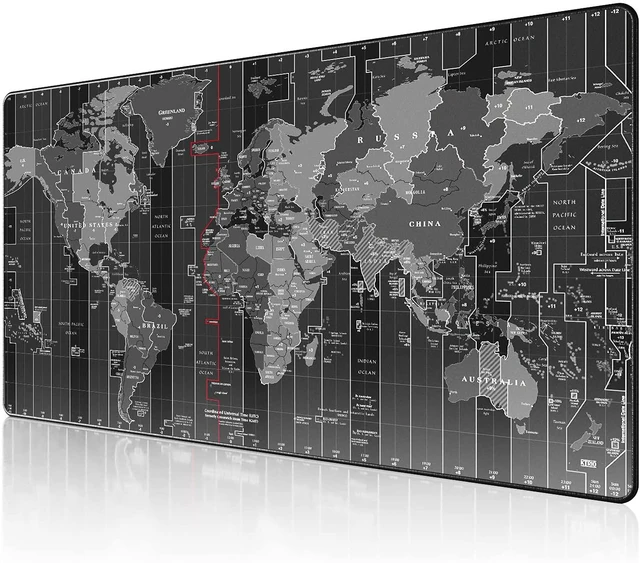 Main image of KTRIO Large Gaming Mouse Pad with Stitched Edges, Extended Mousepad with Superior Micro-Weave Cloth, Non-Slip Base, Water Resist Keyboard Pad, Desk Mat for Gamer, Office & Home, 31.5x15.7in, World Map