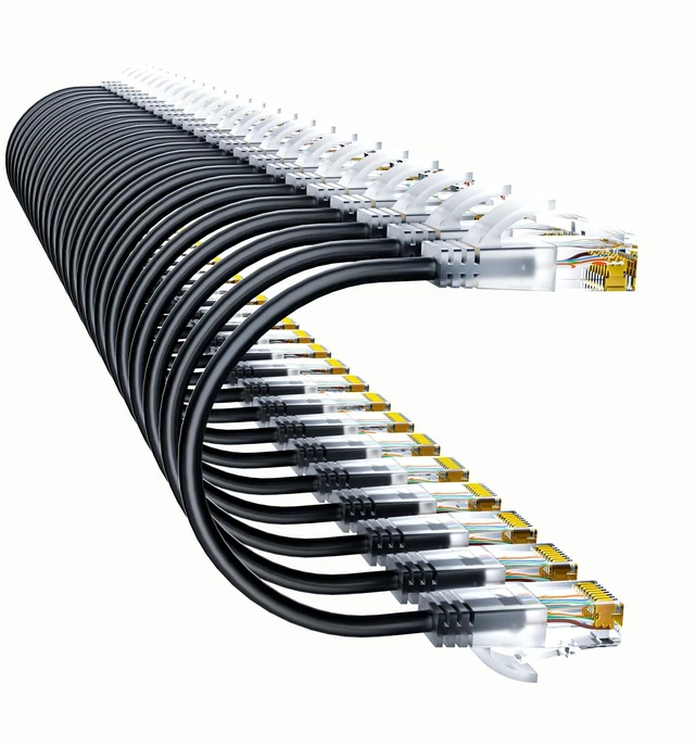 Main image of Cat6a Patch Cables 5ft (24 Pack) Slim, Cat6 Ethernet Patch Cable Pure Copper, Flexible Cat 6 Patch Cable 550MHZ 10G, Space-Saving Cat 6A Network Cables for Patch Panel, Black