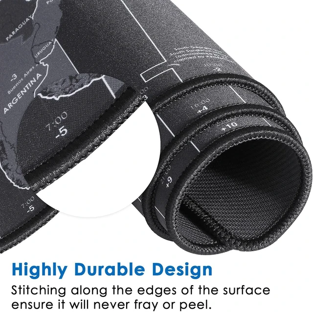 Alt view image 3 of 6 - KTRIO Large Gaming Mouse Pad with Stitched Edges, Extended Mousepad with Superior Micro-Weave Cloth, Non-Slip Base, Water Resist Keyboard Pad, Desk Mat for Gamer, Office & Home, 31.5x15.7in, World Map