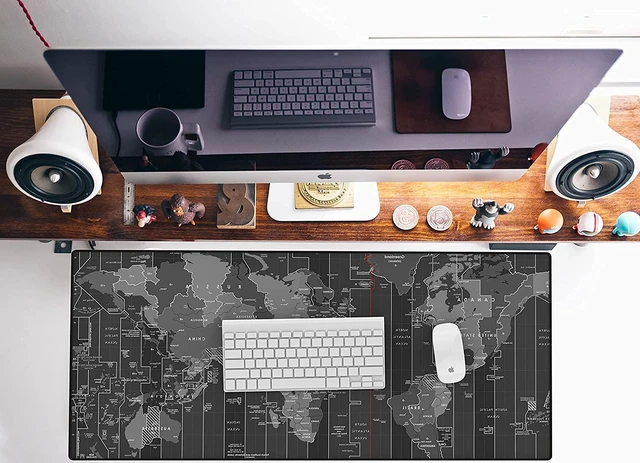 Alt view image 6 of 6 - KTRIO Large Gaming Mouse Pad with Stitched Edges, Extended Mousepad with Superior Micro-Weave Cloth, Non-Slip Base, Water Resist Keyboard Pad, Desk Mat for Gamer, Office & Home, 31.5x15.7in, World Map