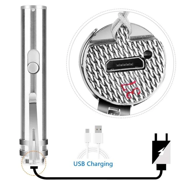 Alt view image 4 of 5 - 3 In 1 Laser Pointer LED Flashlight For Cats Pet Training Tool USB Rechargeable UV Flashlamp LED Flash Light Mini Lanterna Lamp